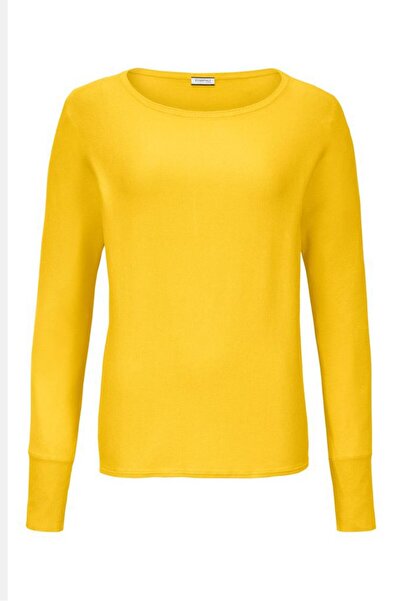 Tchibo Women Boat Neck Long Sleeve Knit Top, Yellow