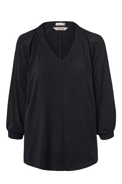 Tchibo Women V-neck Long Sleeve Plain Top, Black