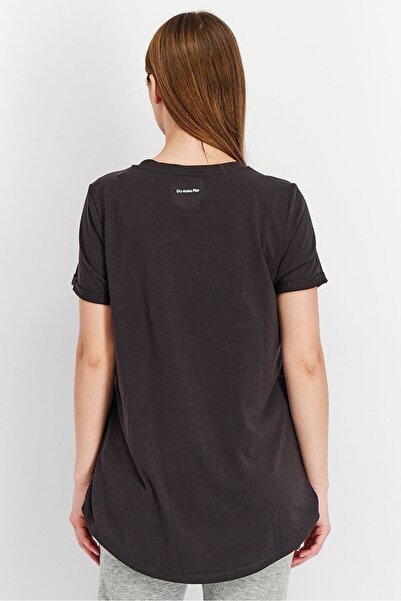 Tchibo Women Comfort Fit Short Sleeve Training T-Shirt, Dark Grey