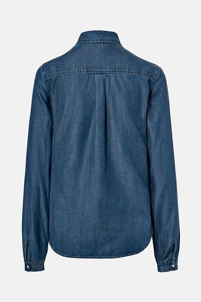 Tchibo Women Comfort Fit Plain Long Sleeve Denim Shirt, Blue