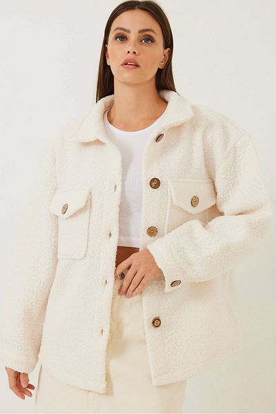 Bianco Lucci Women's Double Pocket Börümcük Fabric Jacket 4636 85001001