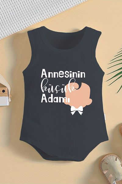 ADABEBEK Mother's Little Man Printed 100% Cotton Baby Body with Snap Fasteners 22026