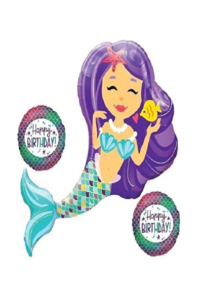 Mini Parti مجموعة بالونات مكونة من 3 قطع لفتاة البحر