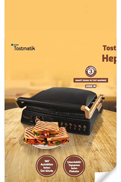 AURA AU3202 TOSTMATİK TOST MAKİNESİ SİYAH GOLD