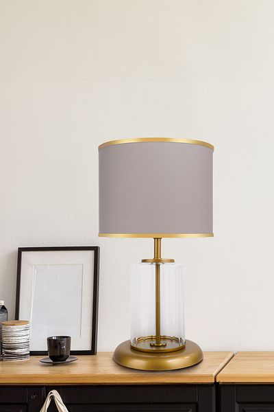 MINIMAL ETICARET VE BILGI TEKNOLOJILERI Monarch Transparent Gold Striped Glass Lampshade