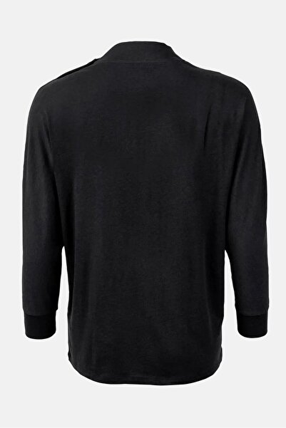 Tchibo Women Mock Neck Bat Sleeves Plain Tops, Black