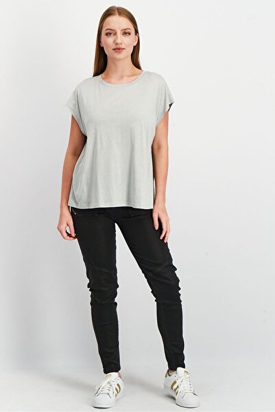 Tchibo Women Comfort Fit Cap Sleeve Yoga Tops, Grey