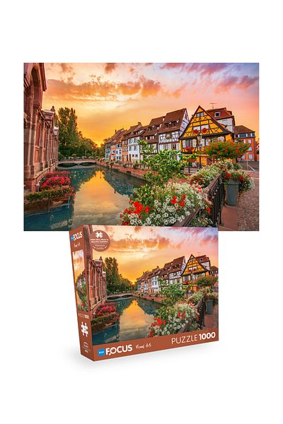 Blue Focus Colmar and Cinque Terre 2 Pieces 1000 Piece Puzzle
