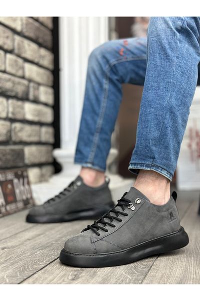 BOA BA0331 Ανδρικά αθλητικά παπούτσια με ψηλή σόλα Smoked Skin με κορδόνια
