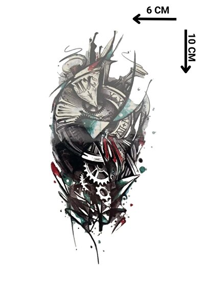 Barly Geçici Gladyatör Ve Saat Figürlü Dövme Tatto