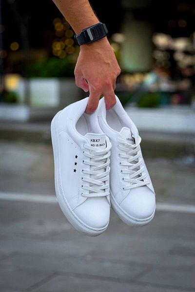Kuback Pantofi casual pentru bărbați cu șireturi Kuback KB-X7 alb cu talpă înaltă