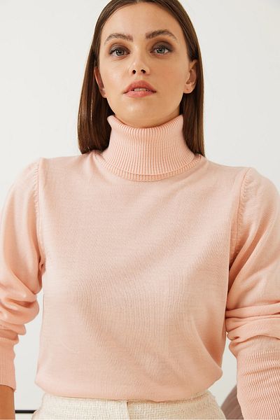 Bianco Lucci Women's Turtleneck Ribbed Sweater