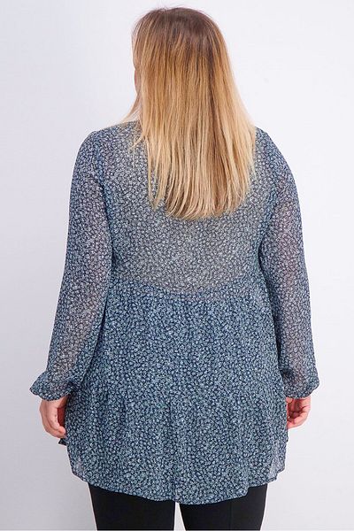 Tchibo Women Printed Long Sleeve Tunic Top, Navy