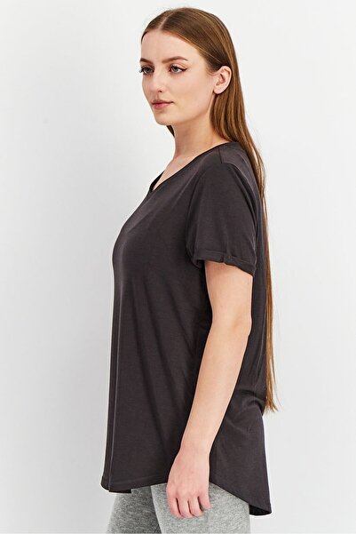 Tchibo Women Comfort Fit Short Sleeve Training T-Shirt, Dark Grey