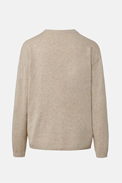 Tchibo Women Round Neck Long Sleeves Knitted Top, Beige