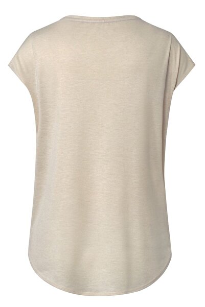 Tchibo Women Comfort Fit Cap Sleeve Training Tops, Beige