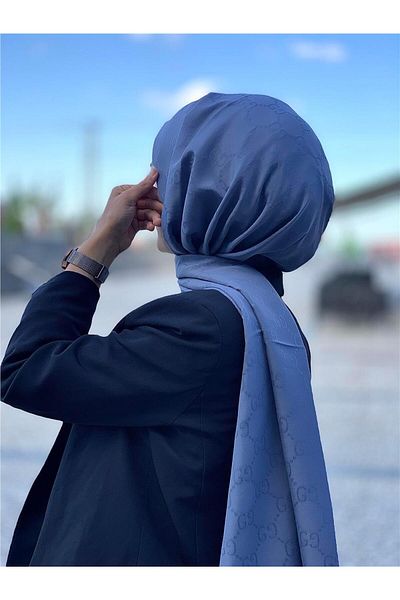Baştacı Γκρι ζακάρ βαμβακερό σάλι με λογότυπο