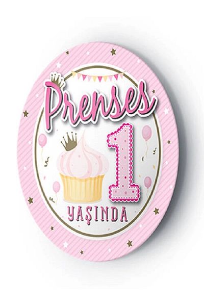 Mini Parti 1 Year Old Pink 8-Piece Cardboard Plate