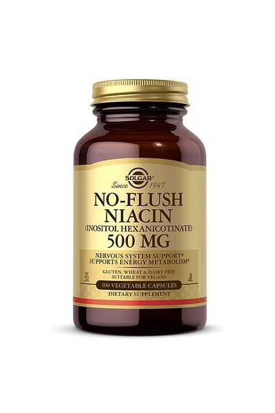 Solgar No-flush Niacin (INOSITOL HEXANICOTINATE), 500 Mg, 100 Vegetable Capsules
