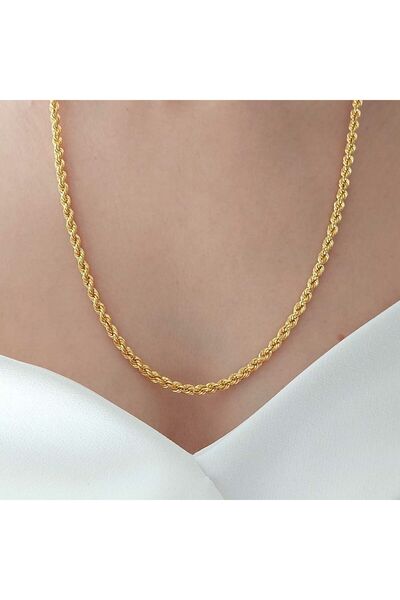 Altınbeyi ALTINBEYI 14 Ayar Altın Halat Burgu Zincir 60 Cm 9.00 Gram 4mm