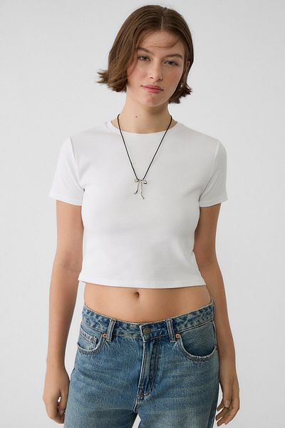 Stradivarius Short sleeve cropped T-shirt