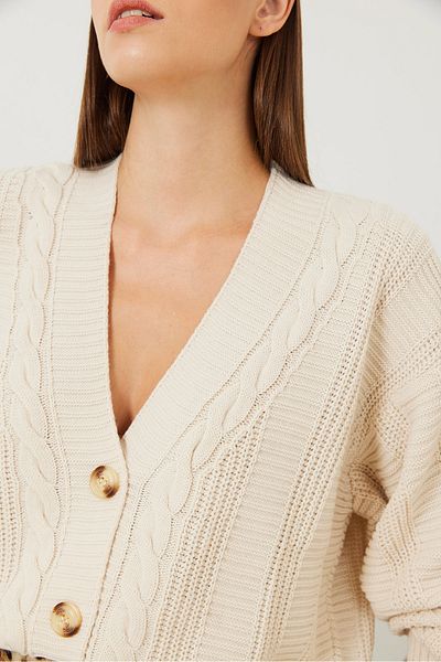 Bianco Lucci Dámská pletenina do vlasů pletená Cardigan 85001010