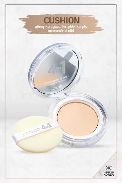 DR. CELLIO 4in1 BBOYAN Cushion SPF50+ PA++++ Whitening /#21 Light Beige Powder