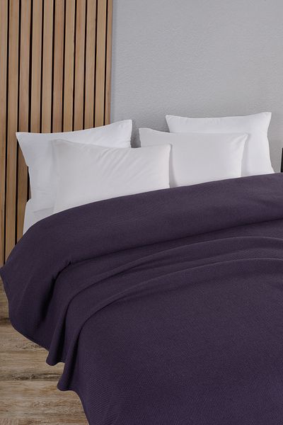 Evim Cotton Honeycomb Plum Multi-Purpose Bedspread Double - 200X230 cm