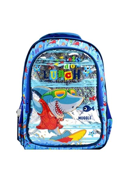 MUGGLE Set de rucsac și geantă de prânz Cute Shark Blue