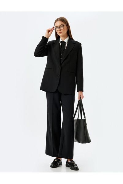 Koton Wide Leg Oversize Fabric Trousers with Pockets