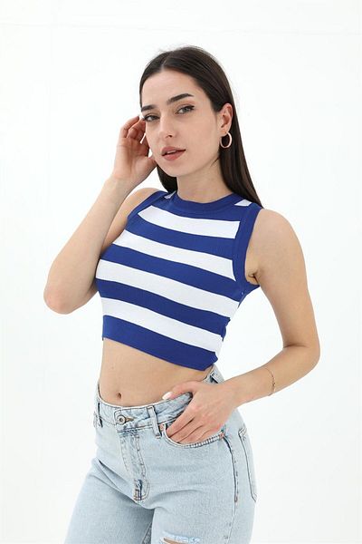 VAPUR Tricot cu dungi - Sax Blue