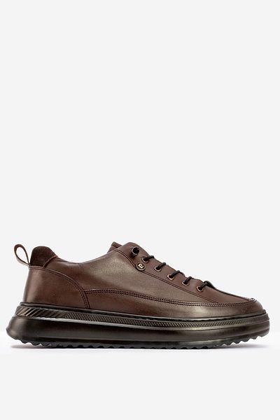 Pierre Cardin Pierre Cardin Ανδρικά παπούτσια με χοντρή σόλα Comfort Casual από πραγματικό δέρμα PC 90402 καφέ