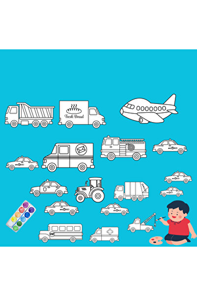 Cute Vehicles Coloring Paper 2 Meters Giant Size For Children Kindergarten and Kindergartens
