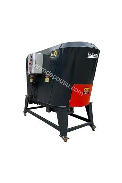 BURKON MAKINE Burkon 1.8 M3 Çift Helezon Dikey Ev Elektrikli Yem Karma Makinası 220v