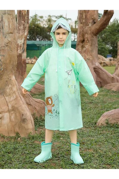 dreamtify Dreamtify Unisex Children's Raincoat - Turquoise New Pattern