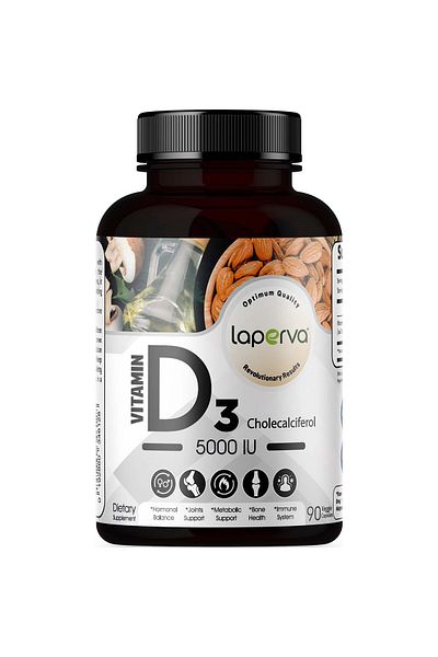 Laperva Vitamin D3, 5000 IU, 90 Veggie Capsules