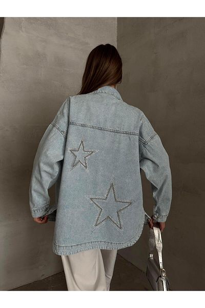 SEDA FİDAN Jachetă de blugi cu design de piatră