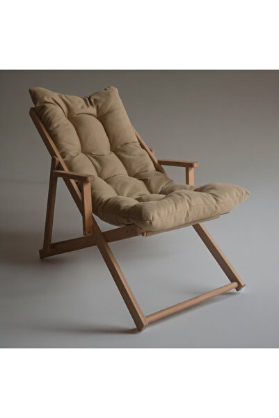 YahyaKaptan Kolçaklı Ahşap Şezlong – Ayarlanabilir Bahçe Balkon ve Plaj Şezlo...