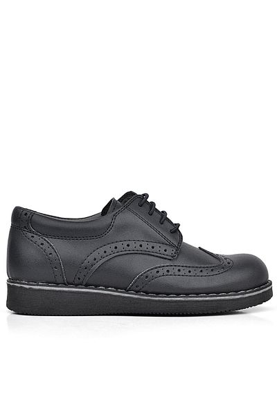 Rakerplus Pantofi clasici pentru băieți Hidra Black Matte cu șireturi