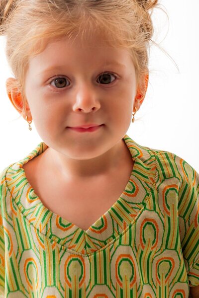 PLANT Mini Kids – Meadow Green, Knitted Fabric, V-Neck Sweater