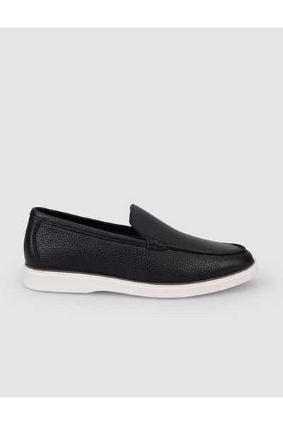 Cabani Genuine Leather Men's Black Loafer
