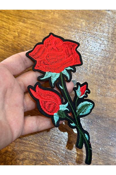 Gönülden Tasarım APLICAȚIE DE CUSUT FLORI ARMATURĂ DE BORDURIȚĂ 16X8 CM