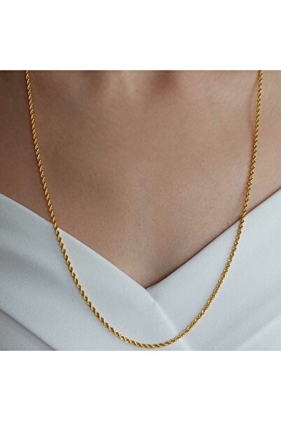 Altınbeyi 22 Ayar Altın Halat Burgu Zincir Kolye 65 Cm 5.25 Gr. (KALINLIK 2MM) Aby22zc005