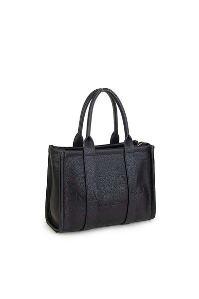 Nas Bag Geantă tote Geantă de umăr pentru femei de dimensiuni mari Rolax neagră (34x26 cm)