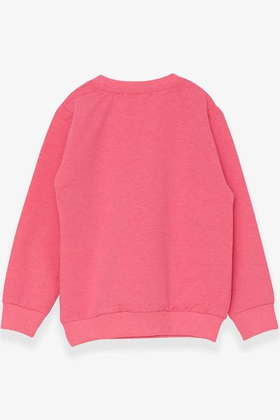 Breeze Girl's Sweatshirt Heart Printed, Age 2-6, Neon Pink