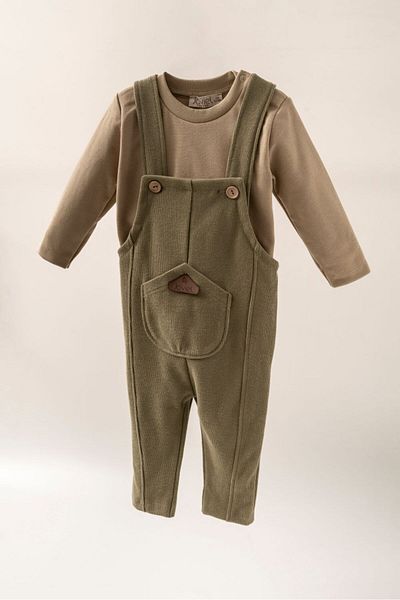 Joviel Khaki Unisex Baby Salopet Suit