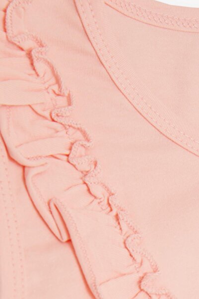 Breeze Μπλουζάκι για κορίτσια 4-8 ετών - Frill Shoulder, Ice Cream Printed, Salmon