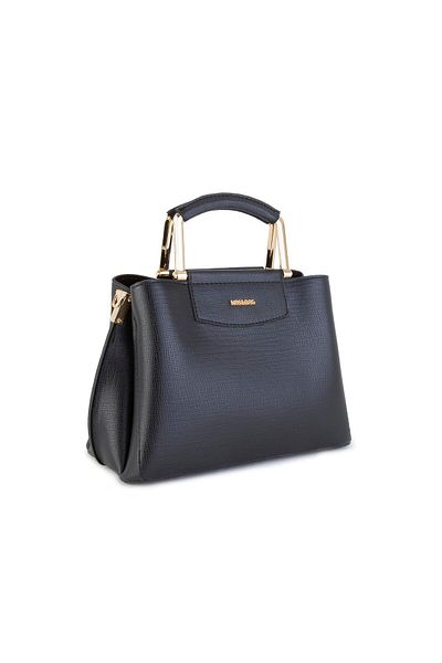 Nas Bag Geantă de mână și de umăr cu lanț elegant pentru femei Midiboy Black Liza 27x 19 cm