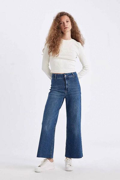 DeFacto Blugi pantaloni scurti cu talie înaltă - Pantaloni lavabili D4327ax24au