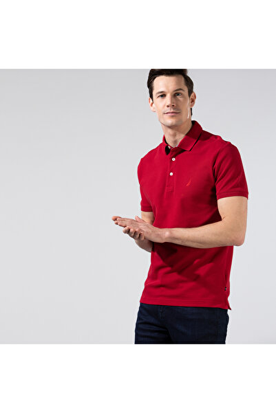 Nautica Erkek Kırmızı Slim Fit Kısa Kollu Polo Yaka T-Shirt